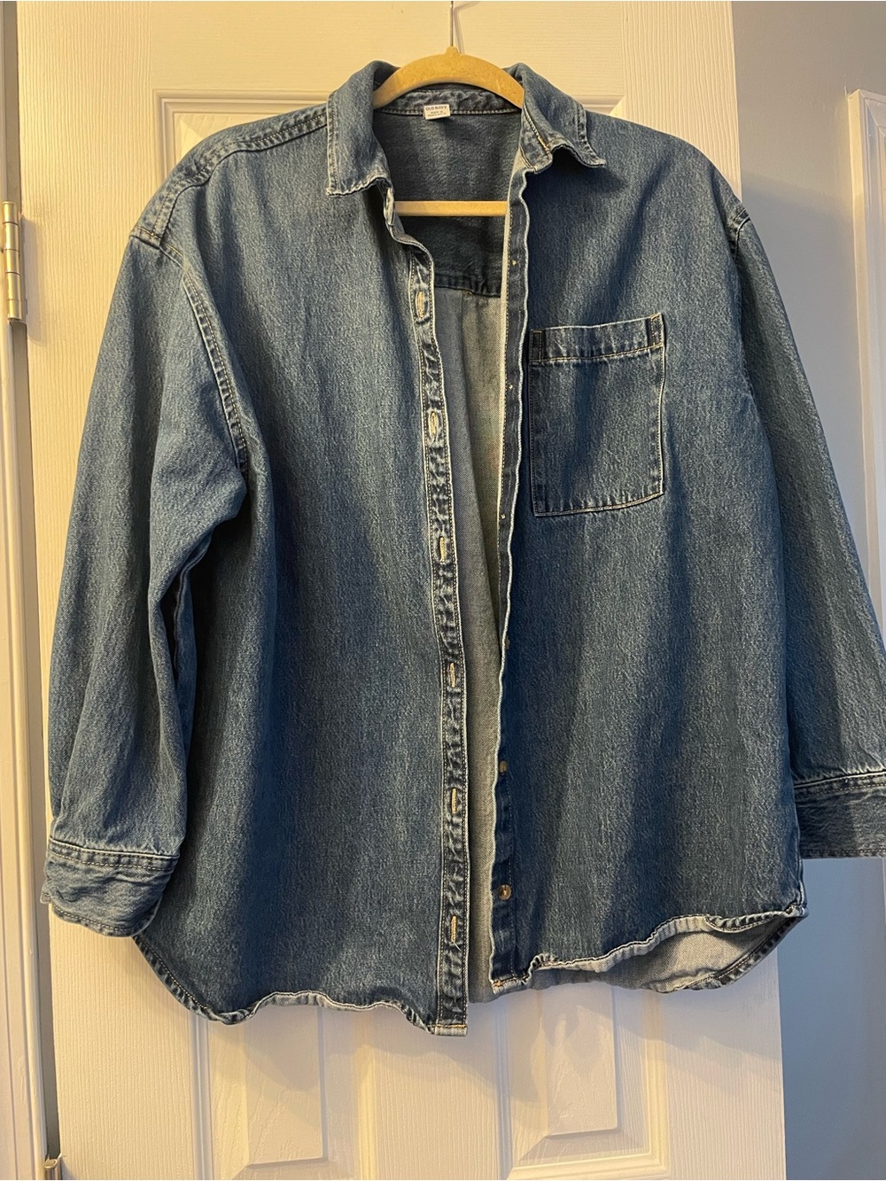 Women's Oversized Denim Button-Up Shirt